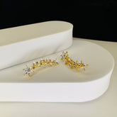 Whispering Leaves Dangle Clip Earrings