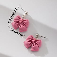 Blush Bow Resin Stud Earrings