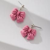 Blush Bow Resin Stud Earrings