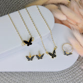 Sweet Charm: Elegant Butterfly Enamel Necklace Set β Simple Chic Japanese & Korean Style