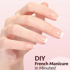 Classic Grace Press-On Nails – White Oval French Tips (24PCs)
