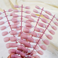 Rosy French Almond Nails – Dusty Pink with White Tips (24PCs)