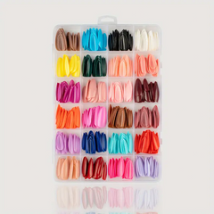 Vivid Hues – 24 Color Glossy Acrylic Press-On Nails