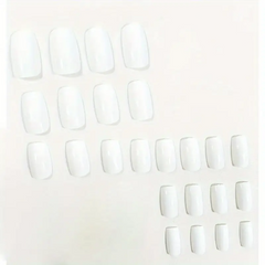 Classic White Square Press-On Nails (24pcs)