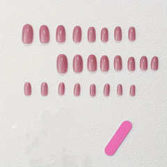 Purple Mirage – 24pcs Gradient Purple Oval Press-On Set