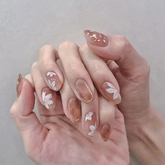 Summer Bloom – 24pcs French Floral Gradient Square Nails