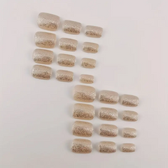 Sugar Pop – 24pcs Pink Glitter French Nails in Retro Style