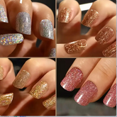 Glitterbox β 24pcs Mini Square Glitter Nail Set (4 Colors)