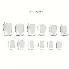 Ocean Bloom – 24pcs Blue Gradient Nails with Floral Accents