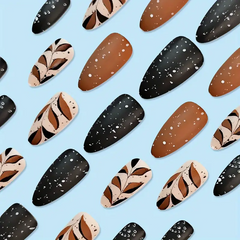 Matte Coffee Leaf Nails (24pcs) βππ«