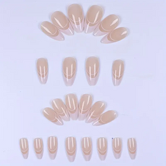 French White Border Almond Nails (24pcs) π€ππ