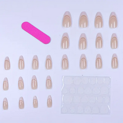 French White Border Almond Nails (24pcs) π€ππ