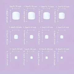 French Rose Elegance – 24pcs White Edge French Press-On Toenails