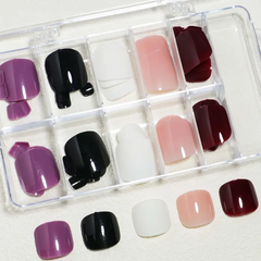 Solid Color Toes – 5 Colors Press-On Toenails Full Set box