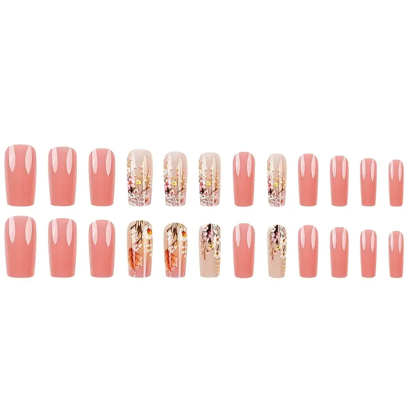 Pink 3D Floral Ballerina Press-On Nails (24pcs)