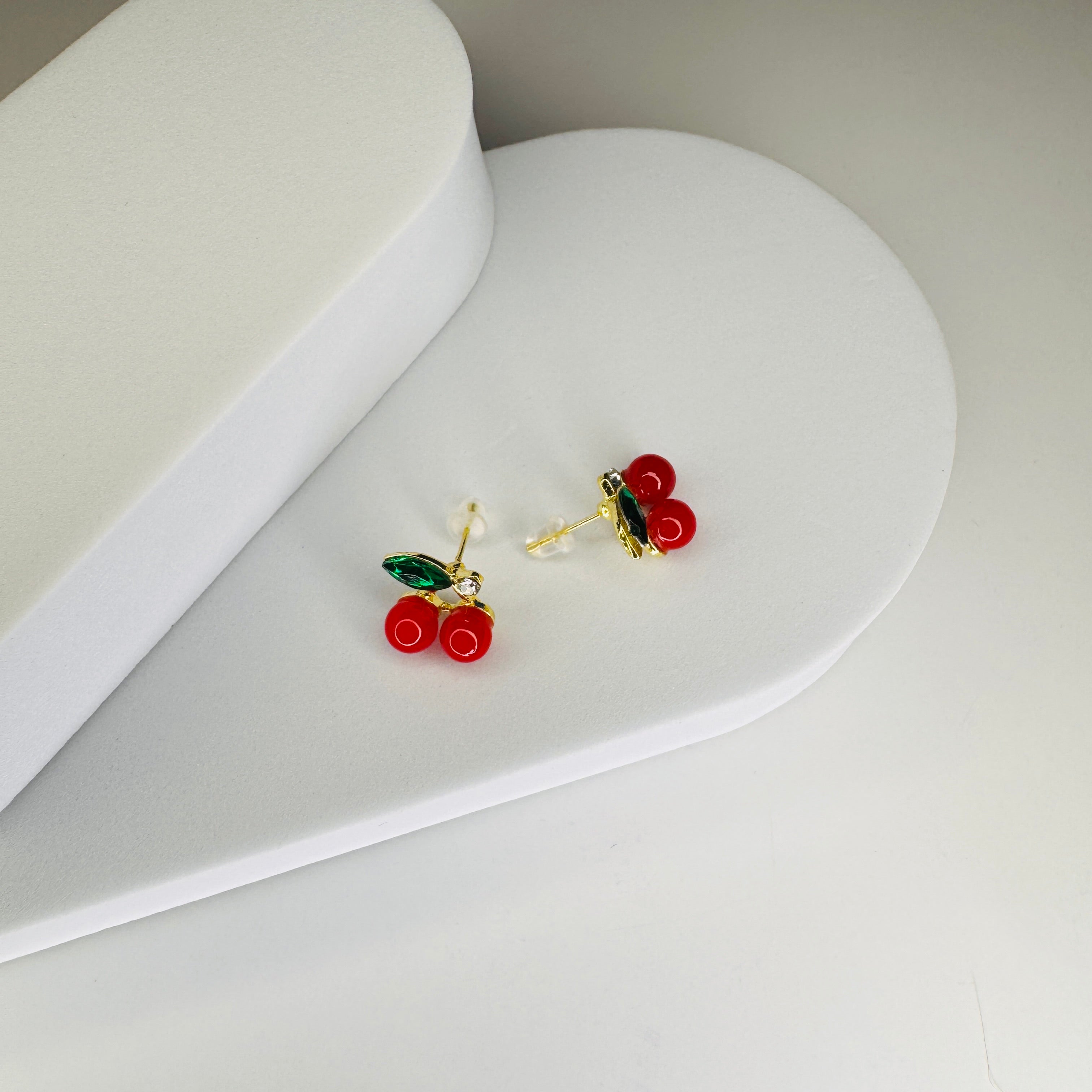 Sweet Cherry Blossom Stud Earrings