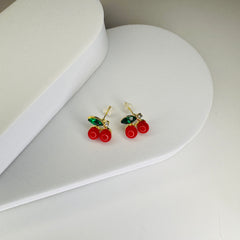 Sweet Cherry Blossom Stud Earrings