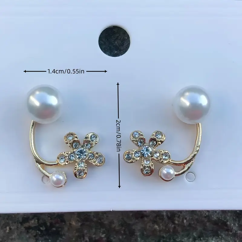 Chic 14K Plated Golden Petal Luxe Pearl Earrings