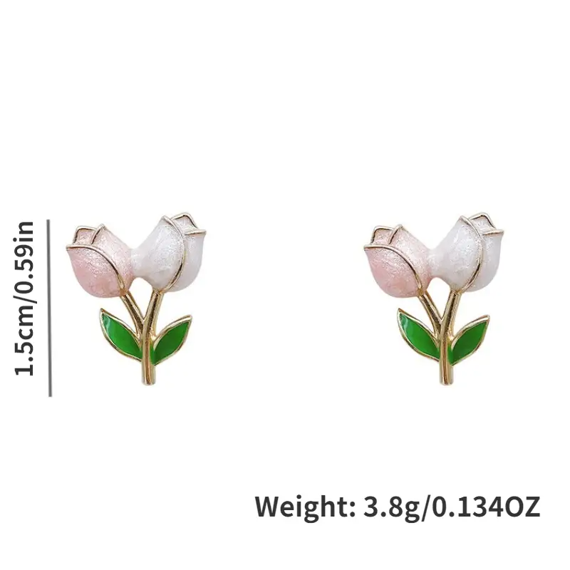 Golden Bloom Tulip Stud Earrings