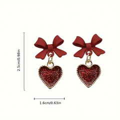 Sweetheart Tassel Drop Earrings