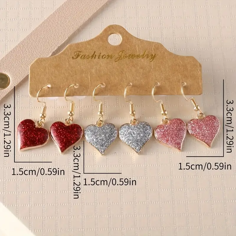 Eternal Spark Heart Dangle Earrings