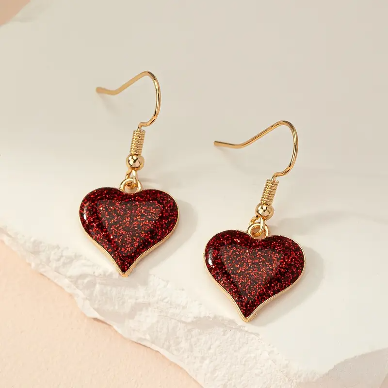 Eternal Spark Heart Dangle Earrings