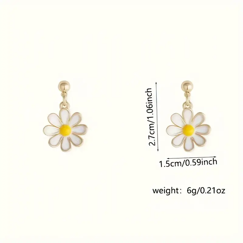 Daisy Charm Glaze Stud Earrings