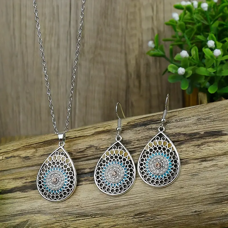 Boho-Chic Vintage Teardrop Jewelry Set