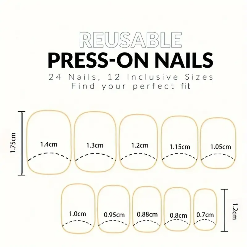 Classic Grace Press-On Nails – White Oval French Tips (24PCs)