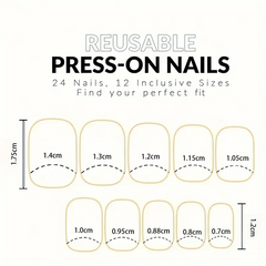 Classic Grace Press-On Nails – White Oval French Tips (24PCs)