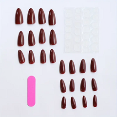 Wine Bliss Nail Stickers – Short Almond Style for Vacations