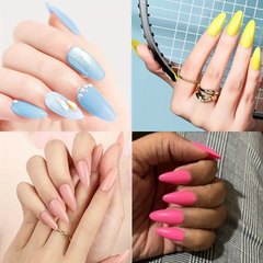 Vivid Hues – 24 Color Glossy Acrylic Press-On Nails