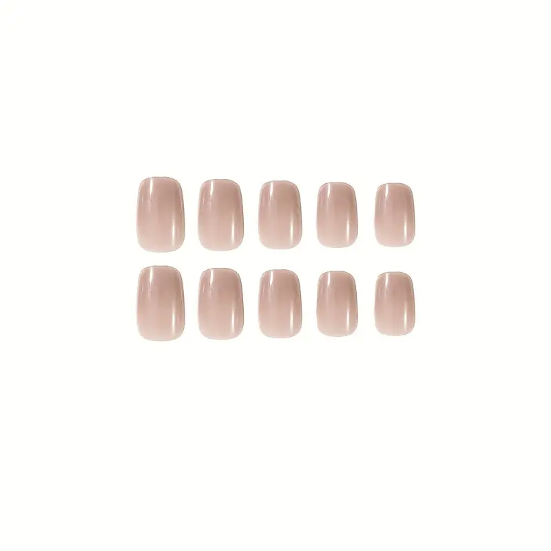 Nude Pearlescent Square Press-On Nails (24pcs)