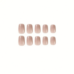 Nude Pearlescent Square Press-On Nails (24pcs)