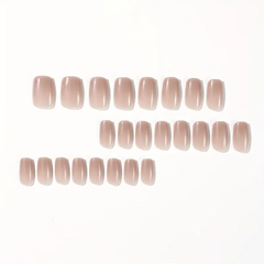 Nude Pearlescent Square Press-On Nails (24pcs)