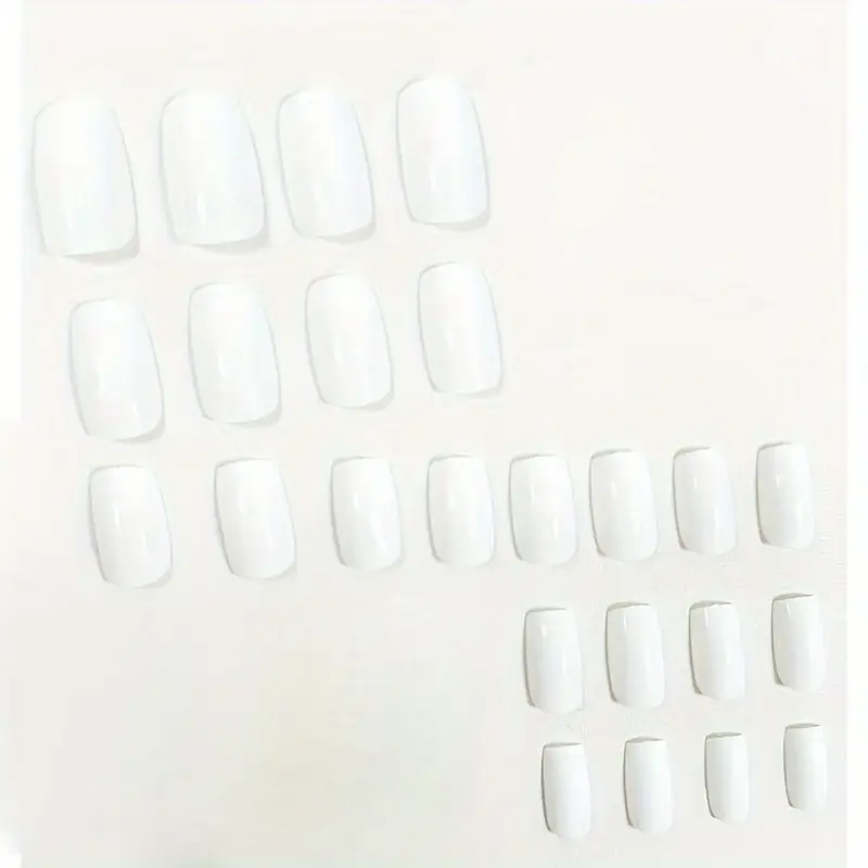 Classic White Square Press-On Nails (24pcs)