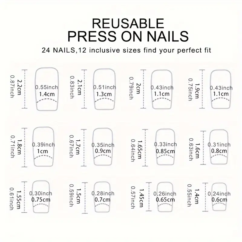 Classic White Square Press-On Nails (24pcs)