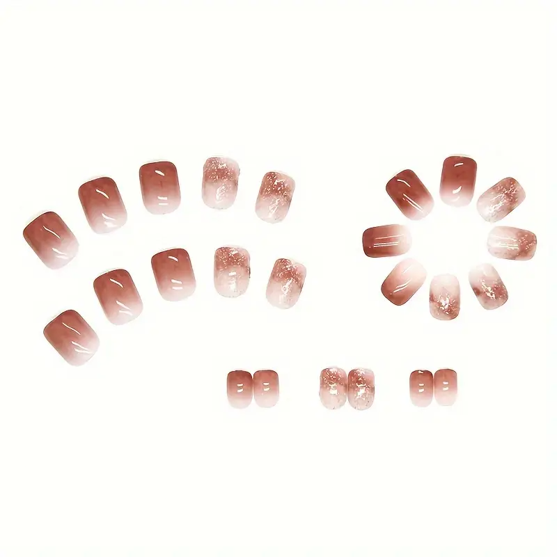 Ice-Transparent Gradient Square Nail Tips (24pcs)