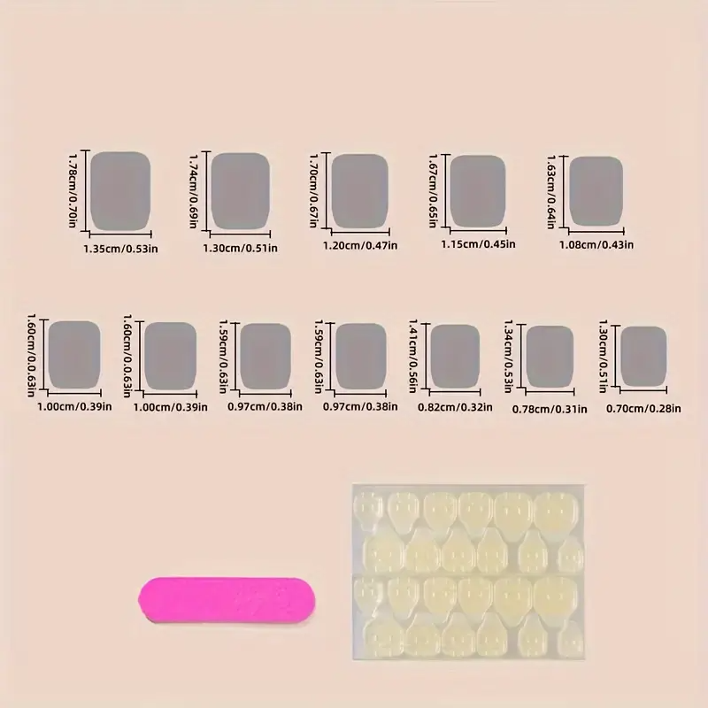 Ice-Transparent Gradient Square Nail Tips (24pcs)