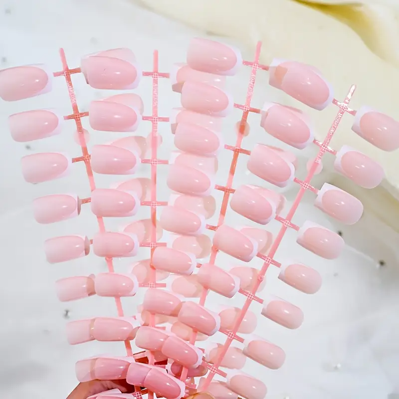 Y2K Chic – Nude Pink French Square Tips