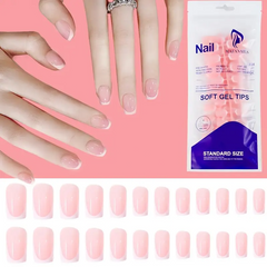Y2K Chic – Nude Pink French Square Tips