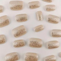 Sugar Pop – 24pcs Pink Glitter French Nails in Retro Style