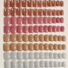 Glitterbox – 24pcs Mini Square Glitter Nail Set (4 Colors)