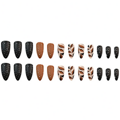 Matte Coffee Leaf Nails (24pcs) ☕🍃🌫