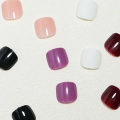 Solid Color Toes – 5 Colors Press-On Toenails Full Set  box