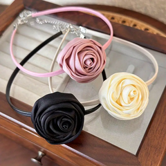 Romantic Rose Flower Choker Necklace