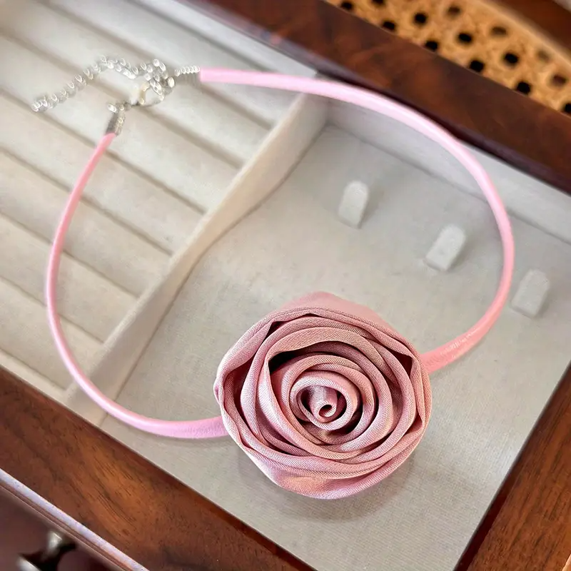 Romantic Rose Flower Choker Necklace