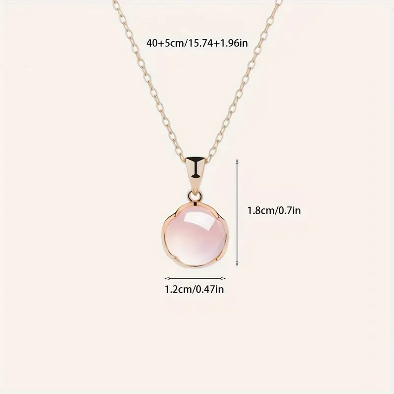 Cherry Blossom Pink Oval Pendant Necklace