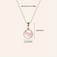 Cherry Blossom Pink Oval Pendant Necklace