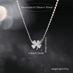 Glass-Set Lucky Clover Pendant Necklace